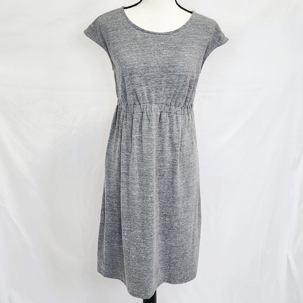 Liz Lange Maternity Heathered Grey Short Sleeve Shirt Dress